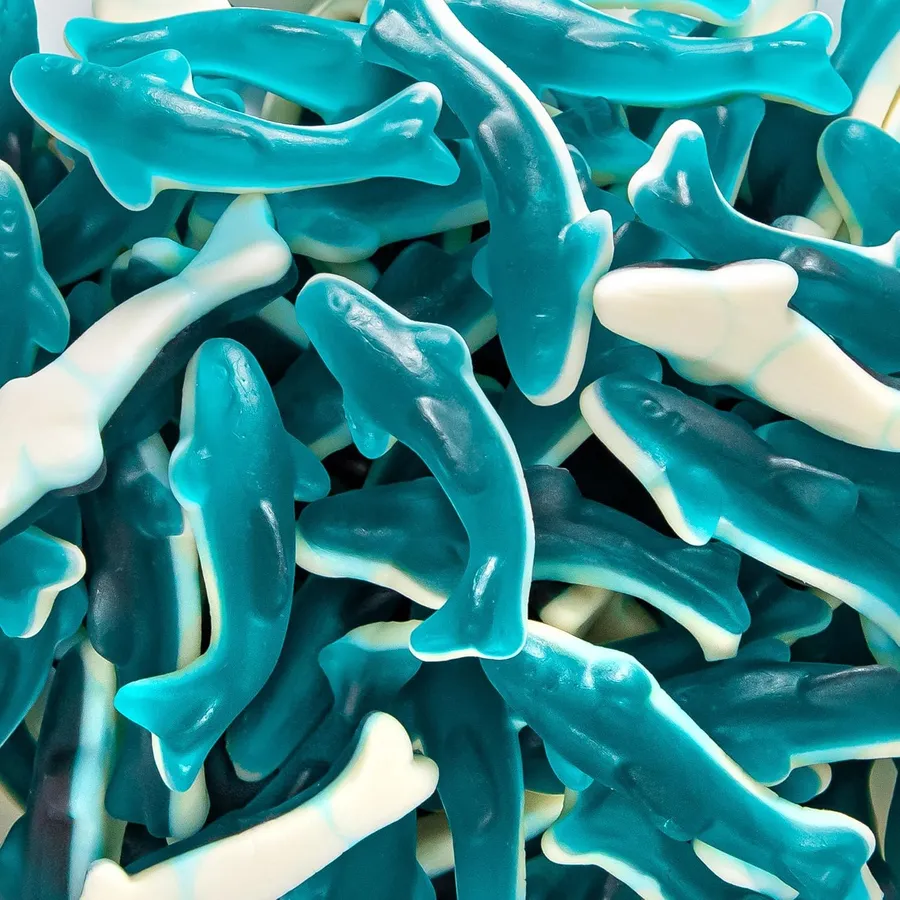 Gummy Sharks, Blue Raspberry Flavor (2 Lb Bag)